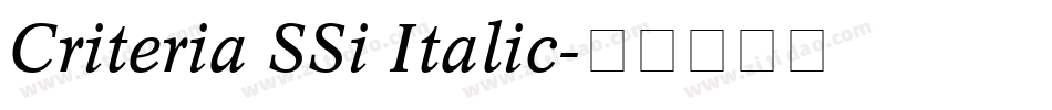 Criteria SSi Italic字体转换